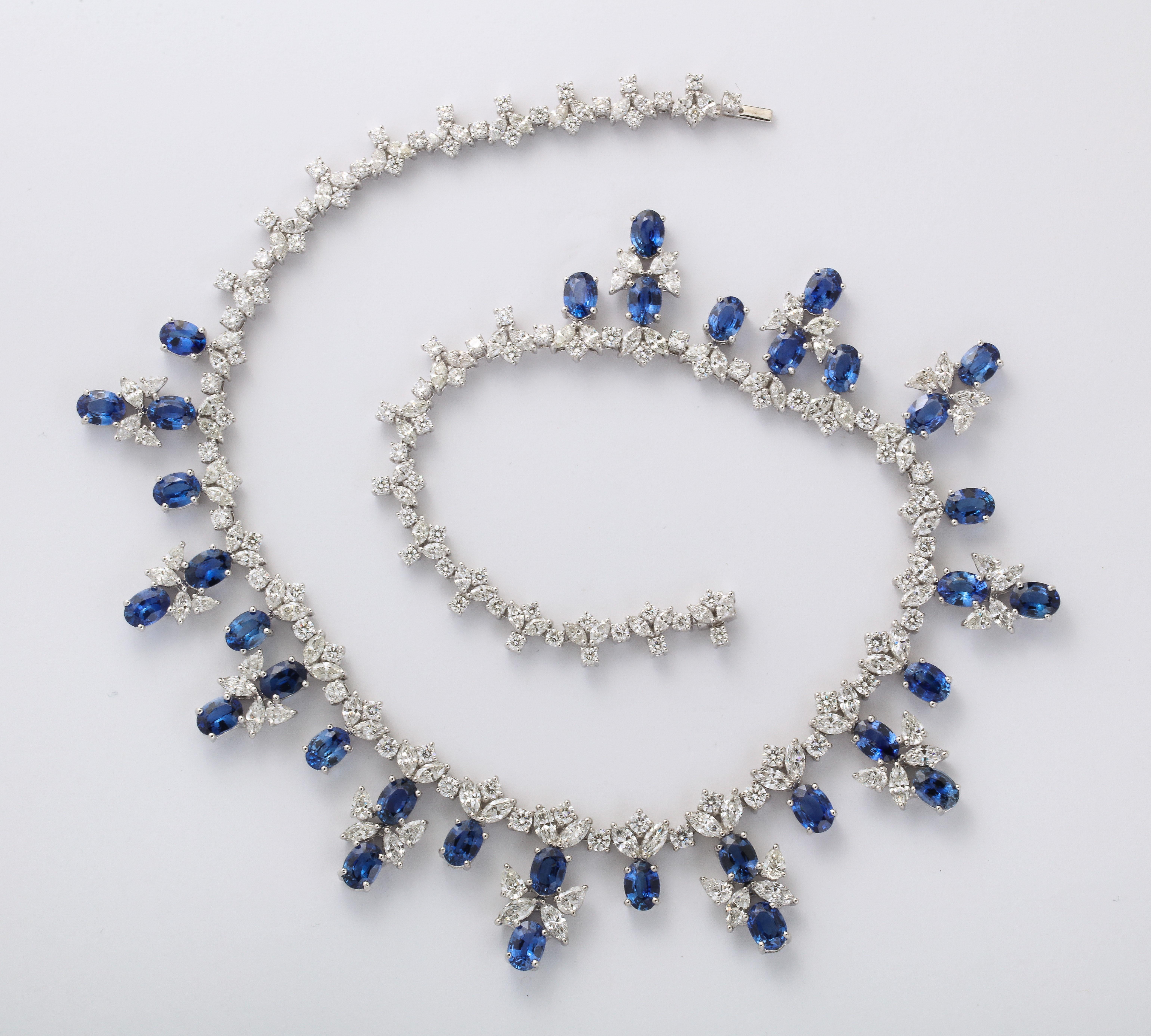 Halskette mit blauem Saphir und Diamant Damen