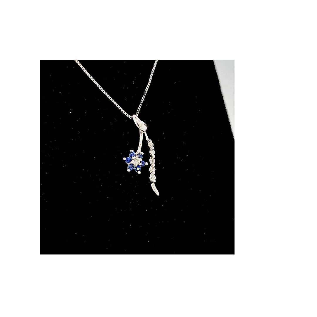 Halskette mit blauem Saphir und Diamant für Damen oder Herren