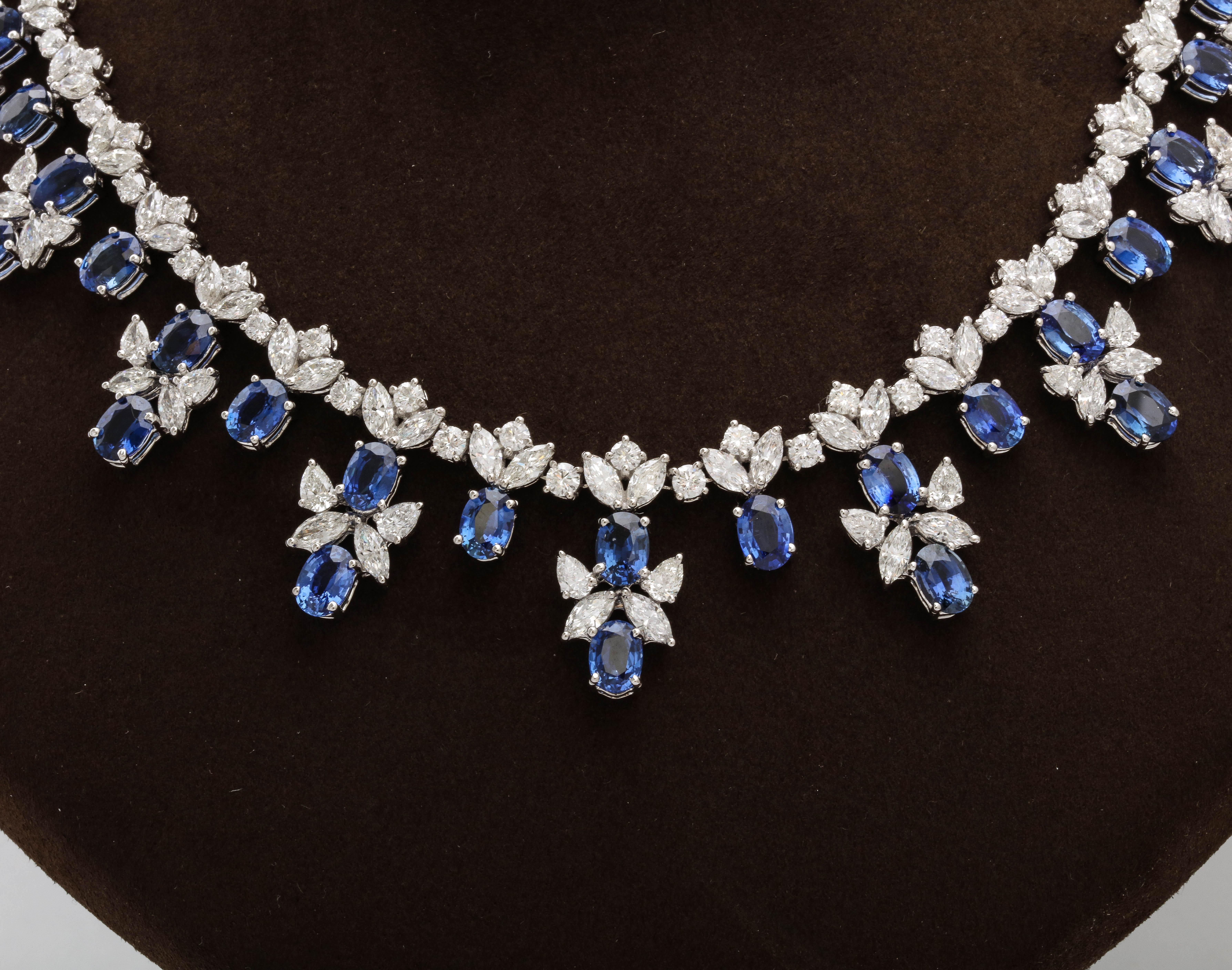 Halskette mit blauem Saphir und Diamant 3