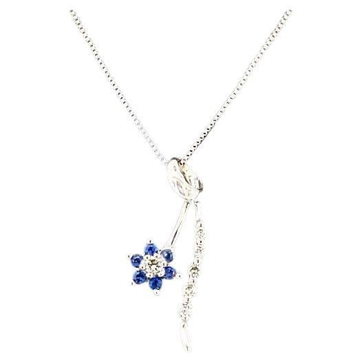 Blue Sapphire and Diamond Necklace