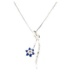 Halskette mit blauem Saphir und Diamant