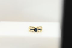 Blue Sapphire and Diamond Ring 14 Karat Gold