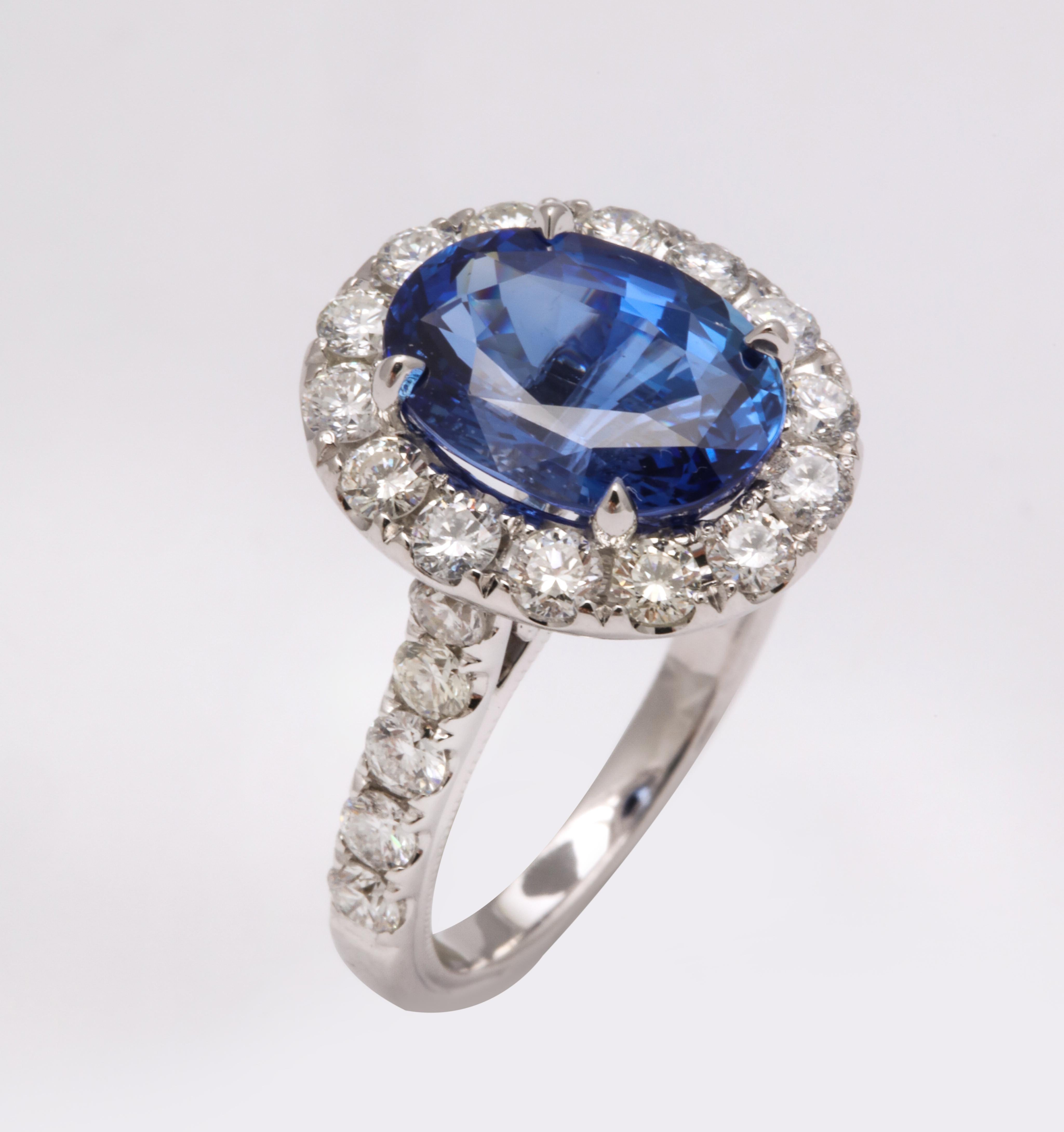 Blue Sapphire and Diamond Ring 2