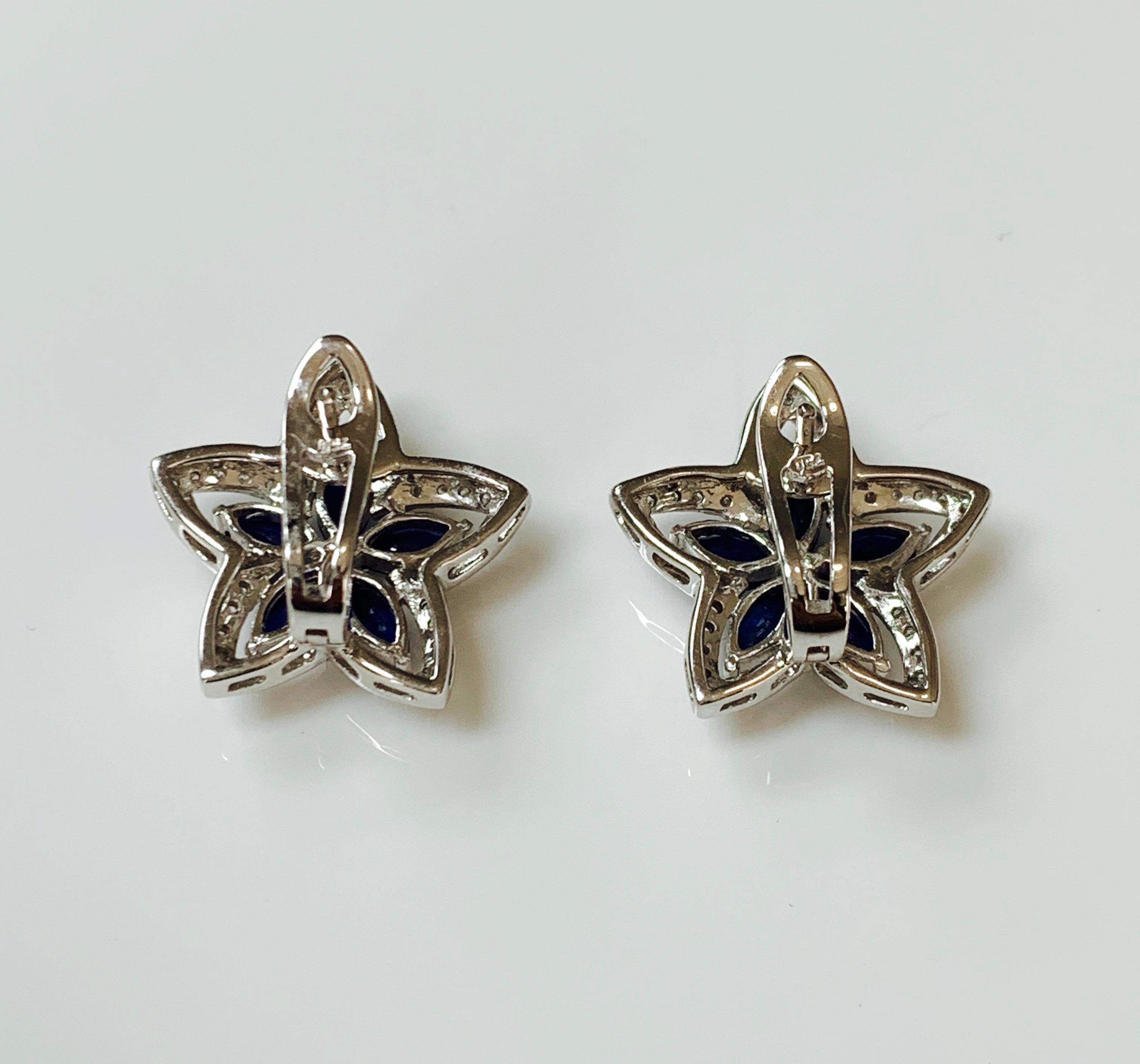 sapphire star earrings