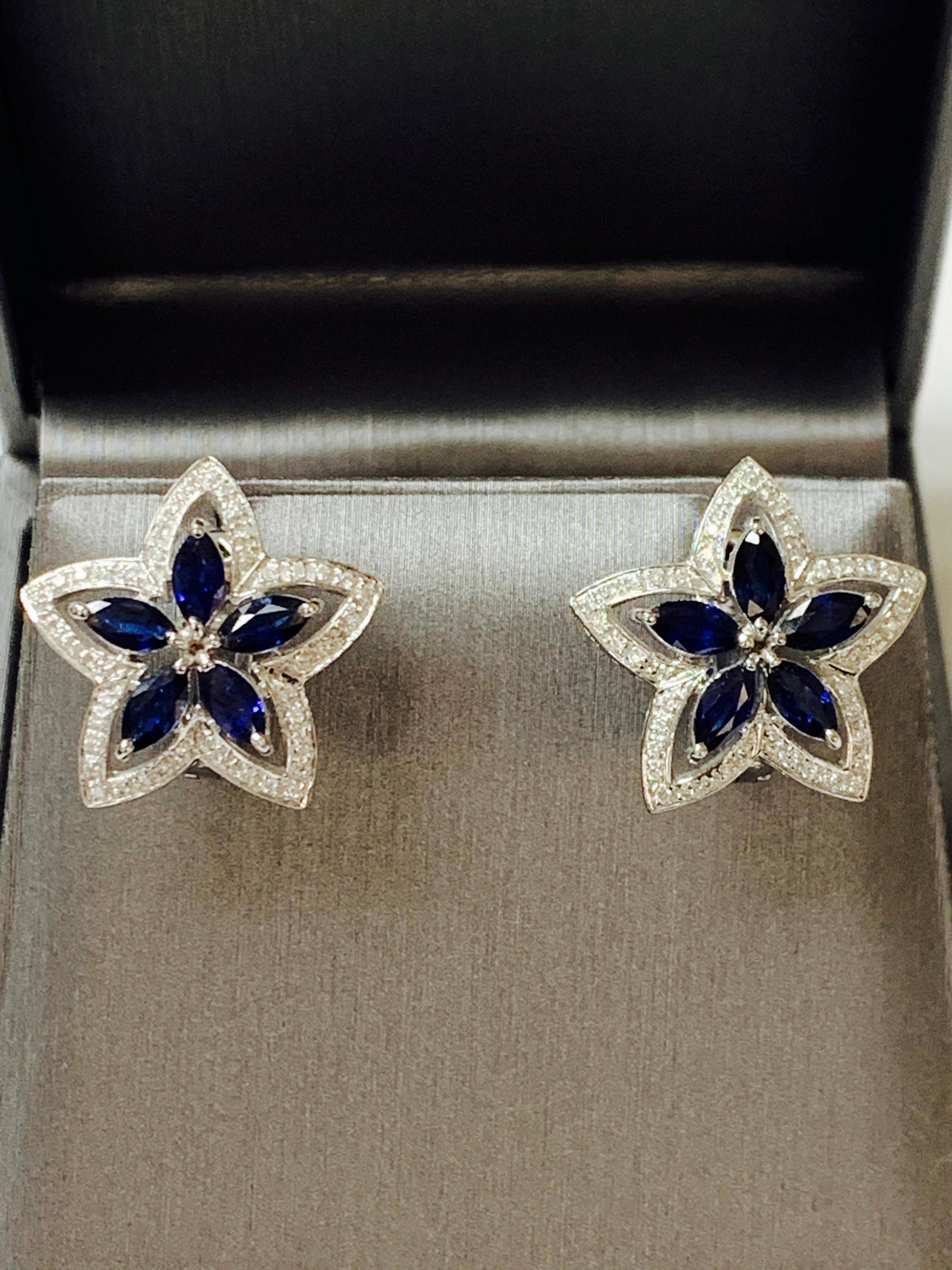 blue star stud earrings