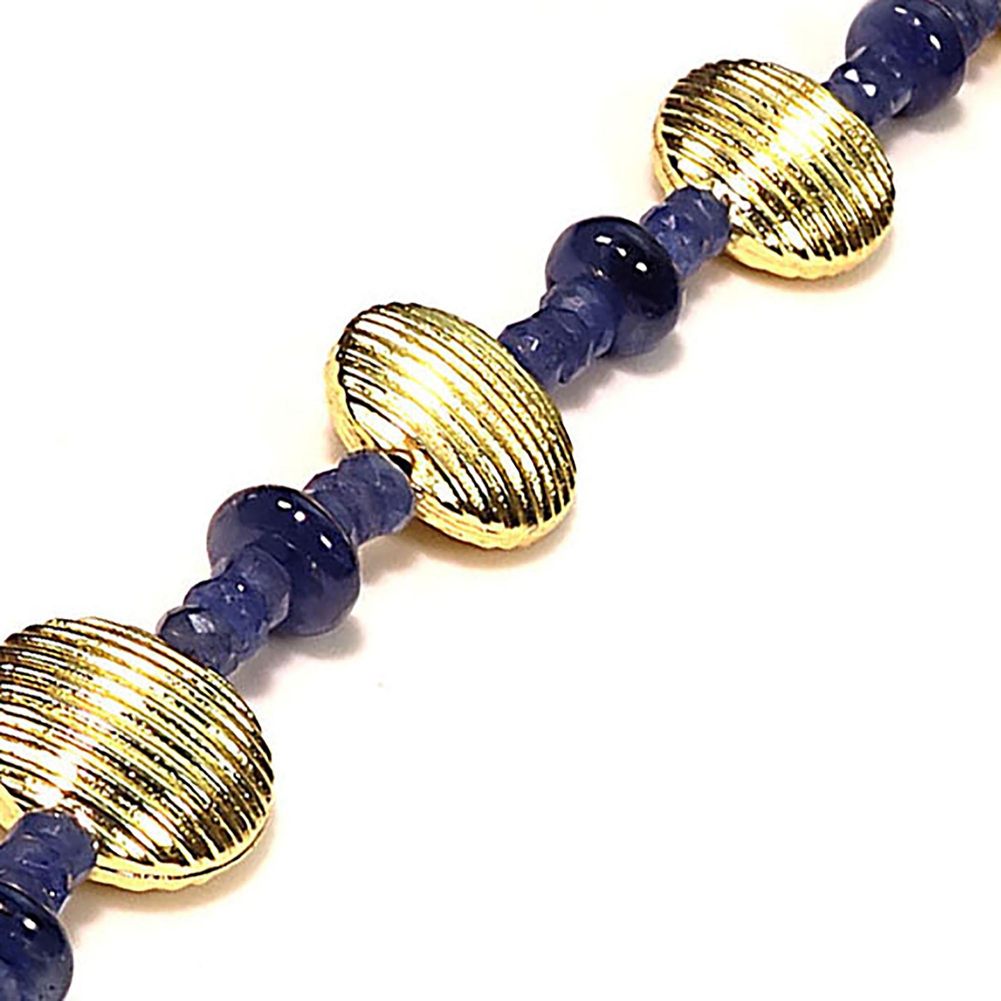 blue and gold choker necklace