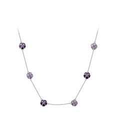 London and Sky Blue Topaz Blossom Gentile Chain Necklace