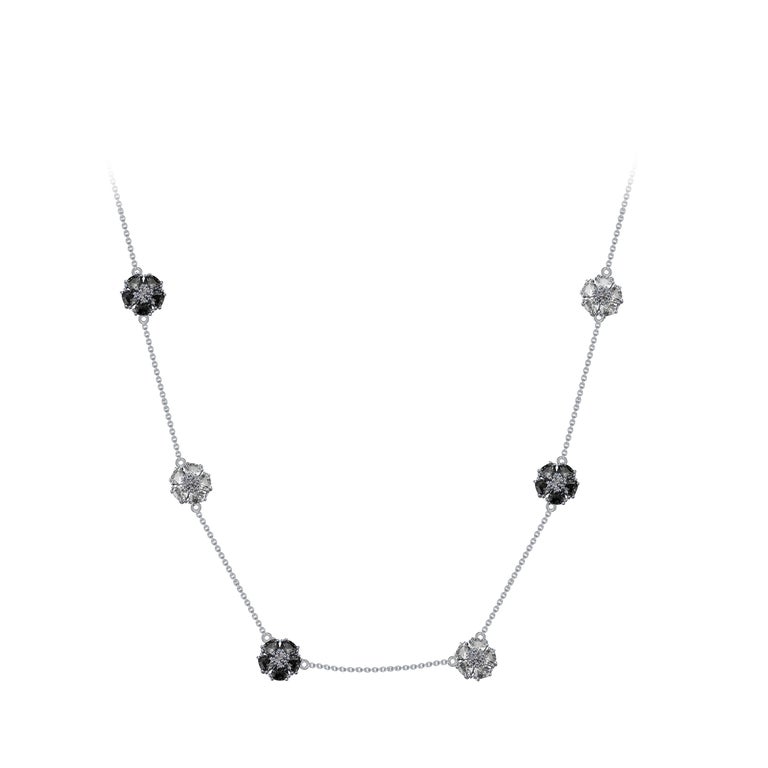 Modern London and Sky Blue Topaz Blossom Gentile Chain Necklace For Sale