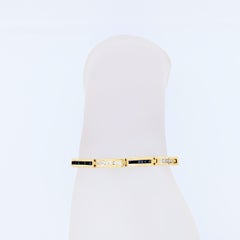Blue Sapphire and White Diamond Bracelet in 14K Yellow Gold
