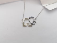 Blue Sapphire and Yellow Sapphire Elephant Necklace set in Silver Settings