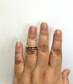 Blue Sapphire Baguette Ring in 14K Yellow Gold