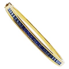 Blue Sapphire Bangle Set in 18 Karat Gold Settings