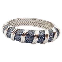 Used Blue Sapphire Bangle set in Silver Settings