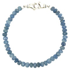 Bracelet en argent sterling et perles de saphir bleu