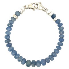 Bracelet en argent sterling et perles de saphir bleu