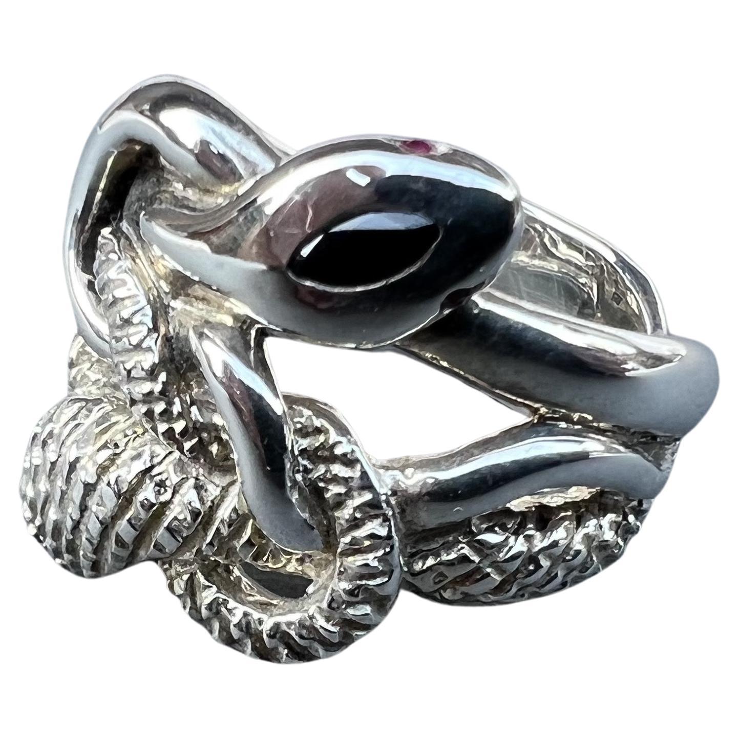 black diamond snake ring