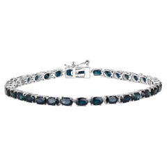 Pulsera Zafiro Azul 7,46 Quilates Oro Blanco 14K