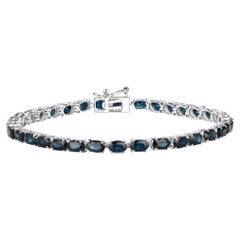 Bracciale con zaffiro blu 7,46 carati in oro bianco 14K