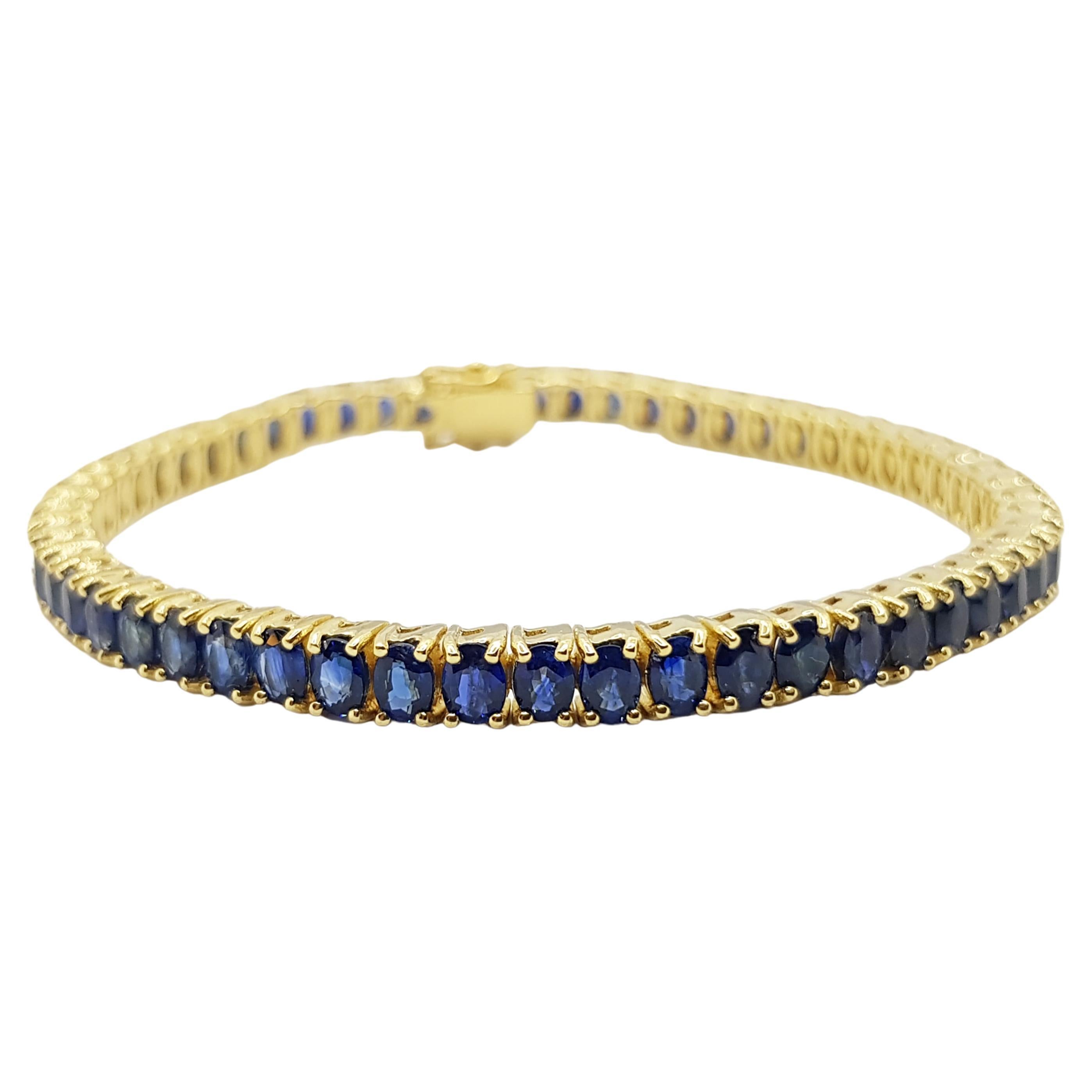 Blue Sapphire Bracelet Set in 18 Karat White Gold Settings For Sale at ...