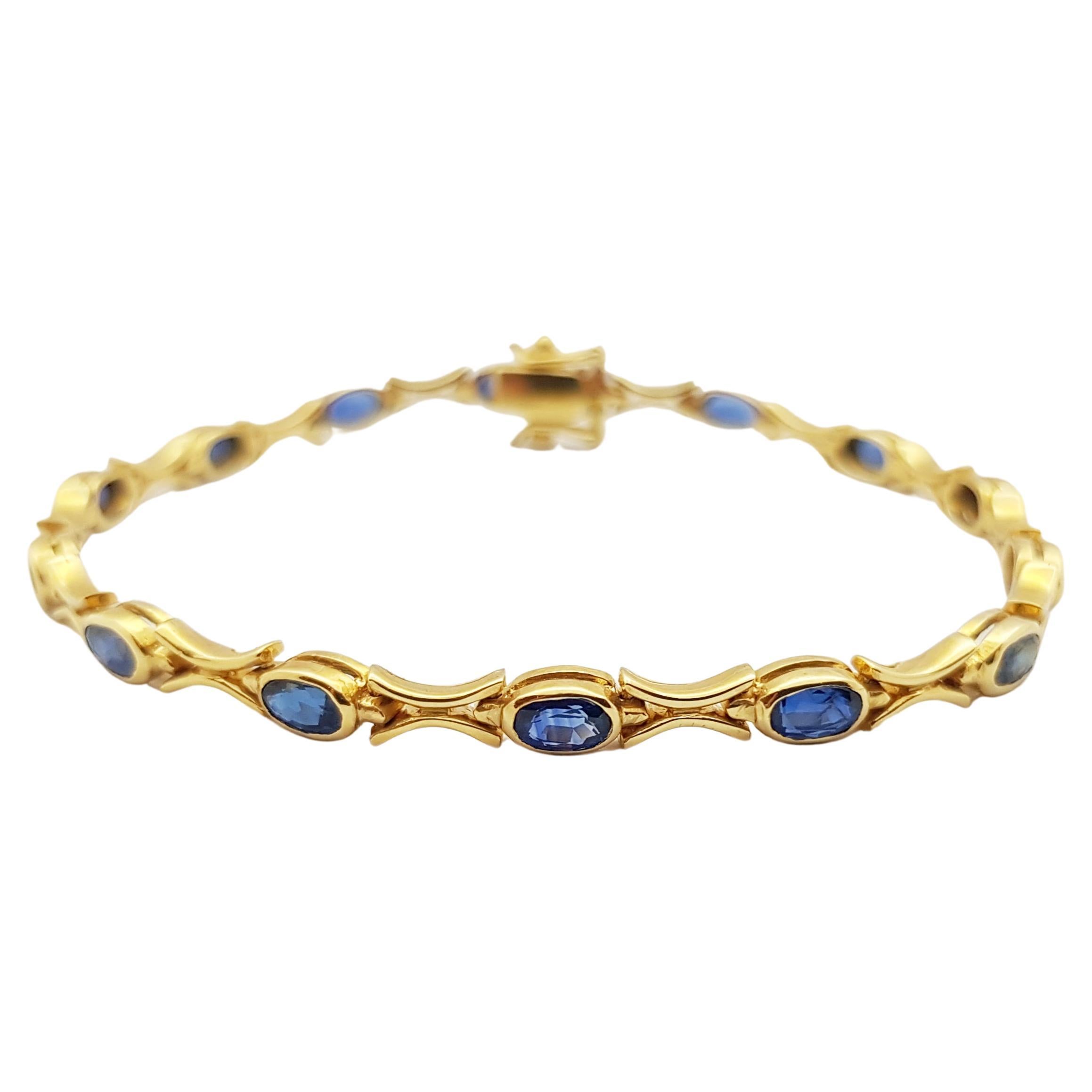 Armband mit blauem Saphir in 18 Karat Goldfassungen
