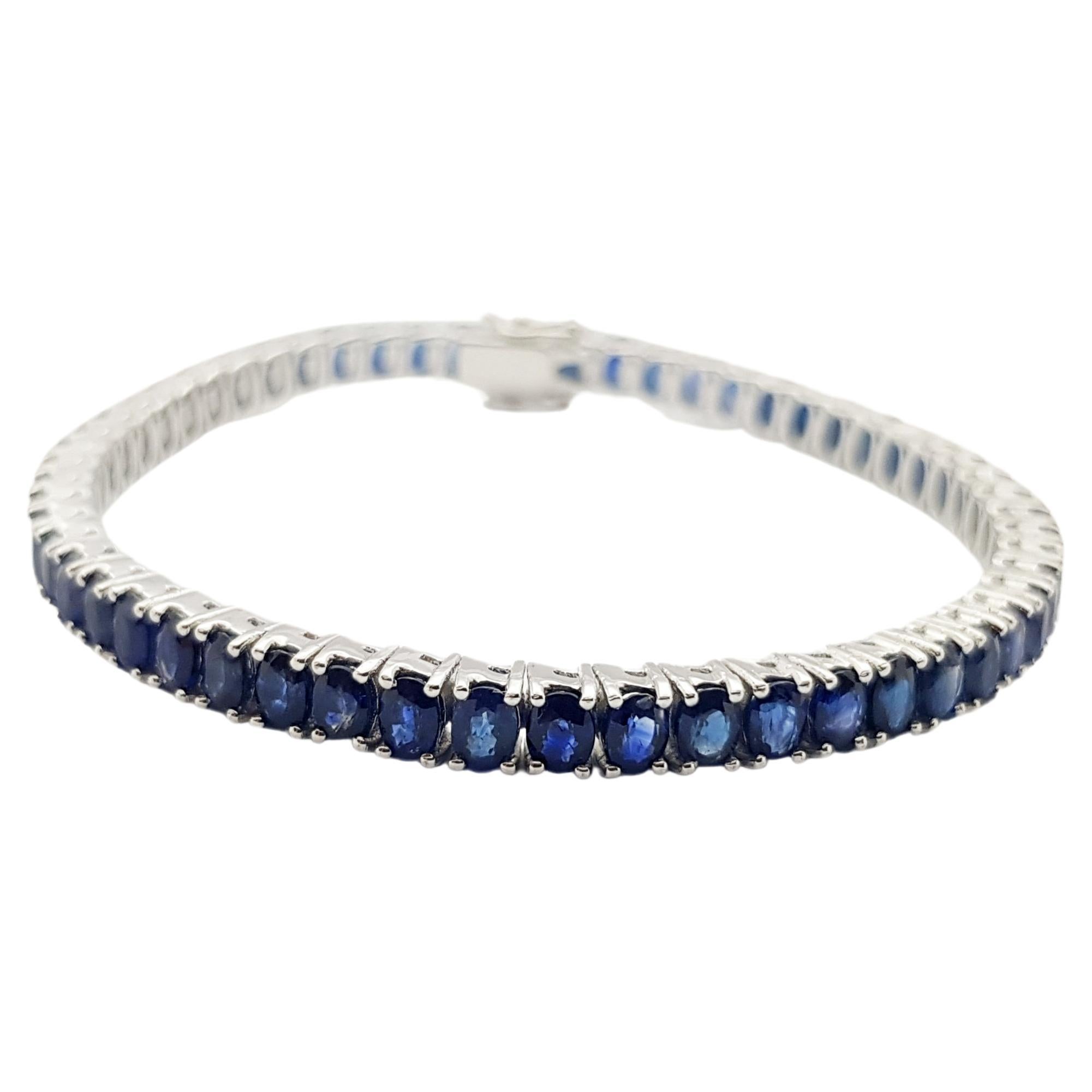 Blue Sapphire Bracelet Set in 18 Karat White Gold Settings