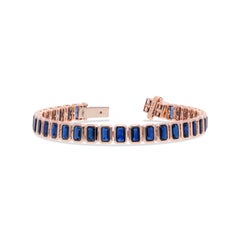 Bracelet en saphir bleu serti dans de l'or rose 18 carats