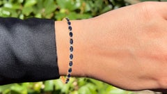 Blauer Saphir Armband mit Diamanten 5,84 Karat 14K Gelbgold