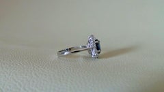 Blue Sapphire Ceylon 1.41K Diamonds 0.58K White Gold Lady Diana Engagement Ring