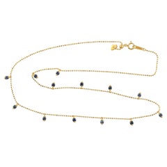 Blauer Saphir Kette Halskette In 18k Gelbgold gemacht