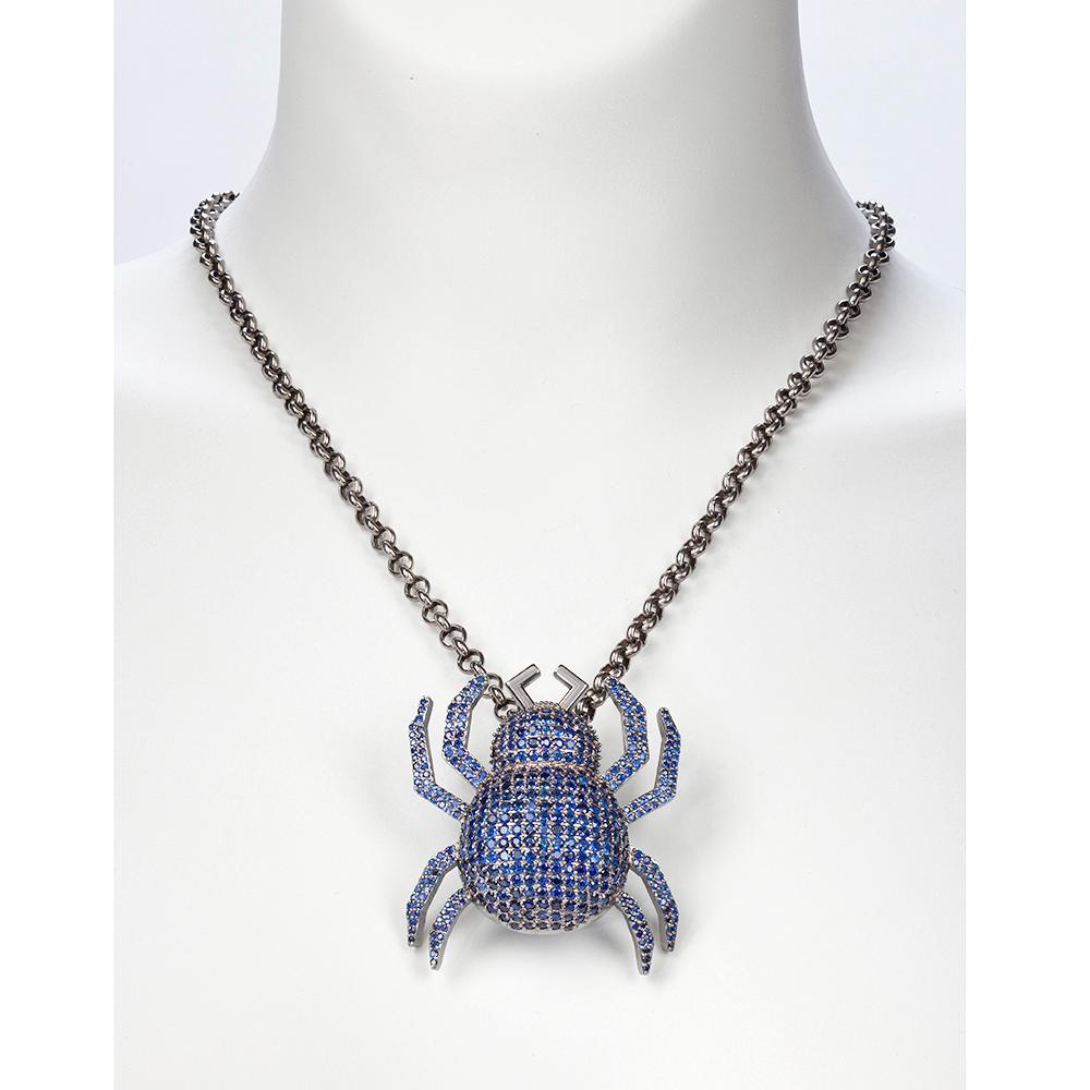 14k White Gold with Blue Sapphires 7.82tw Signature Spider Gallery
30