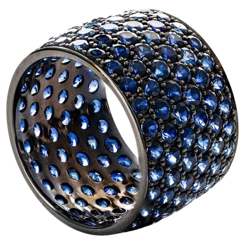 Blue Sapphire Cigar Ring For Sale