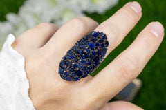 Blue Sapphire Cluster Ring 9.2 Carats