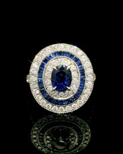 Unheated Blue Sapphire Cocktail Ring