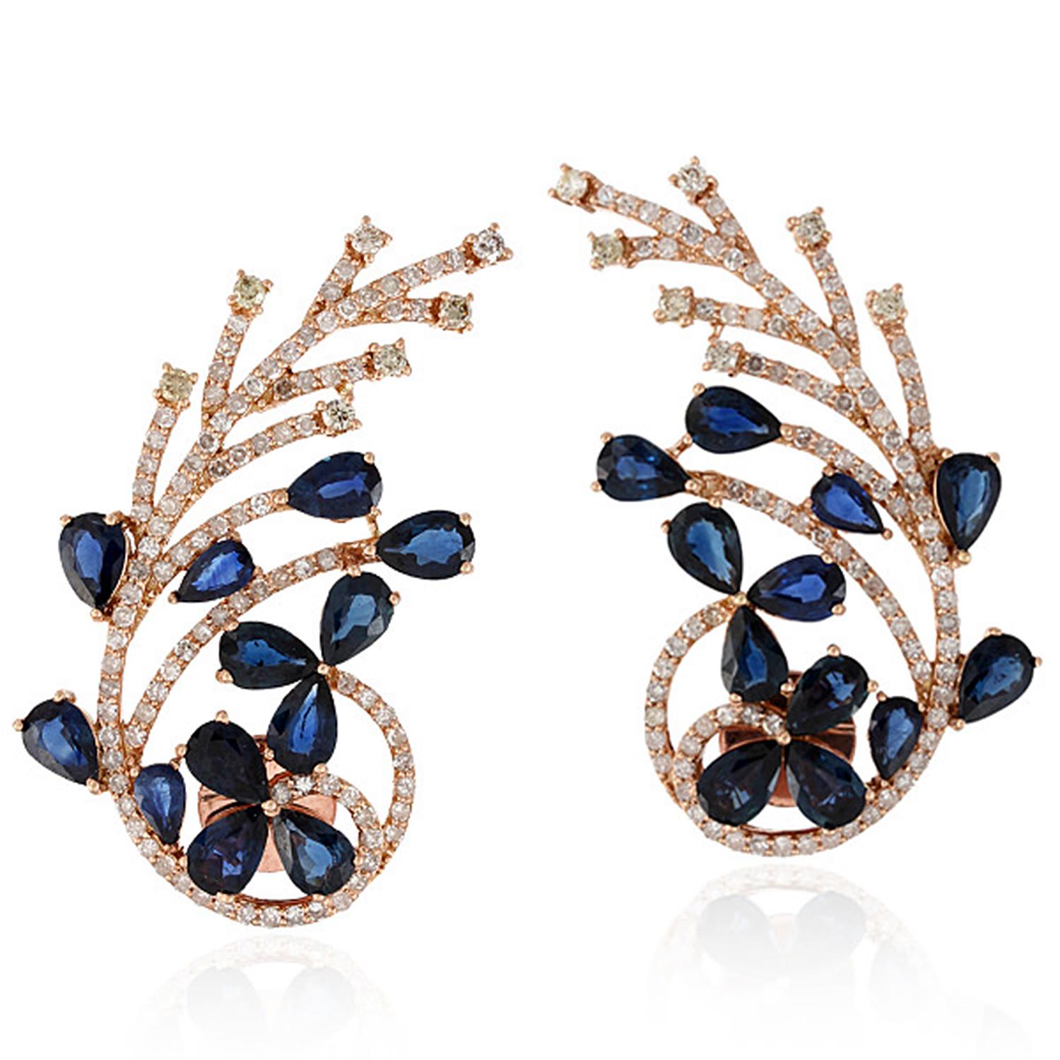 sapphire climber earrings