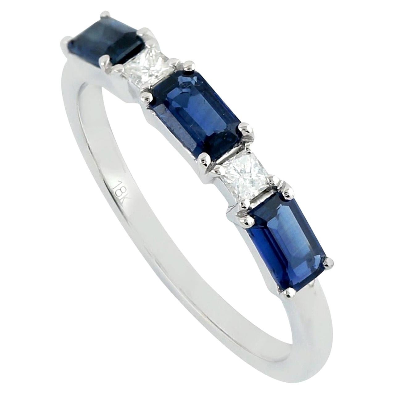 For Sale:  Blue Sapphire Diamond 18 Karat Gold