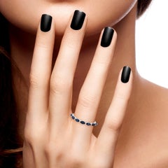 Blue Sapphire Diamond 18 Karat Gold Ring