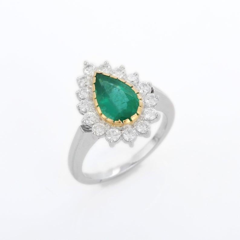 Blauer Saphir Diamant 18 Karat Gold Solitär Ring im Angebot 1