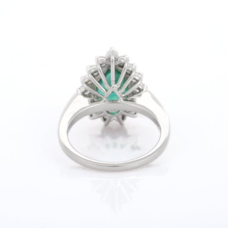Blue Sapphire Diamond 18 Karat Gold Solitaire Ring For Sale 2