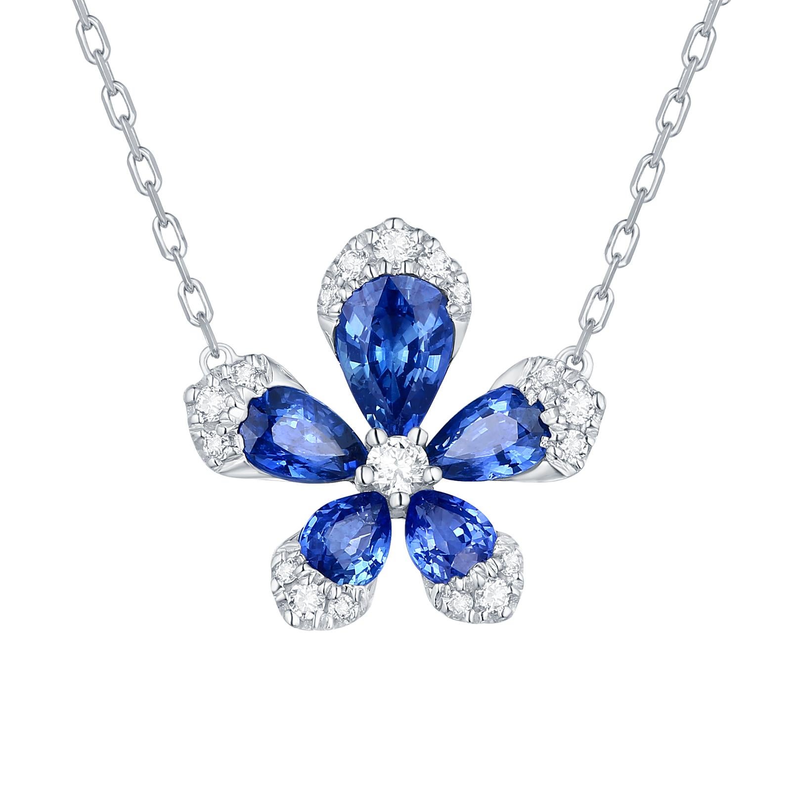 sapphire flower pendant