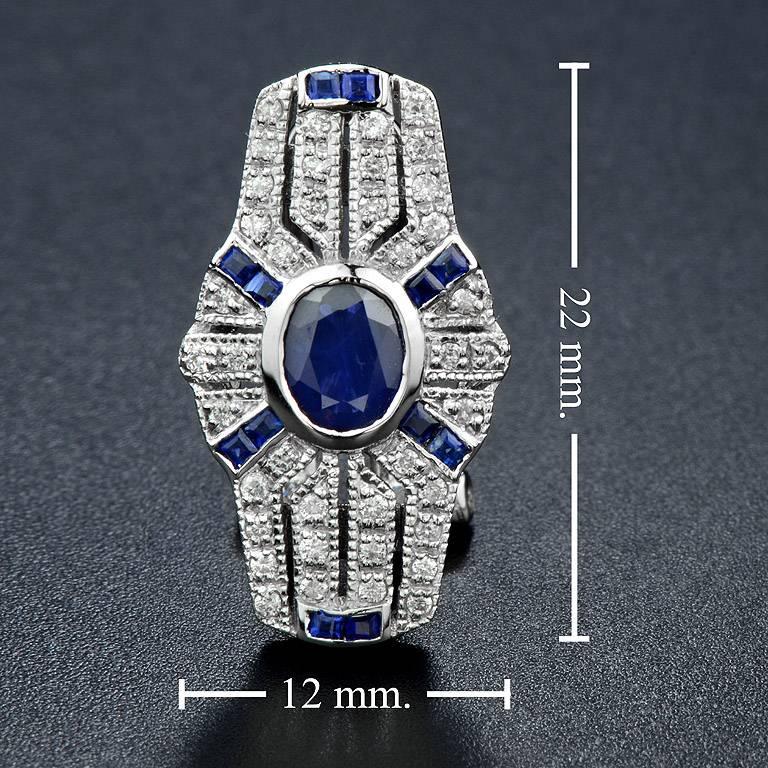Blue Sapphire Diamond Clip-On Earrings 1