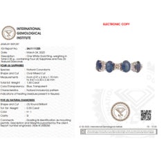 Blue Sapphire Diamond Eternity Ring in 14k Solid Gold (Certified)- Ready to Ship