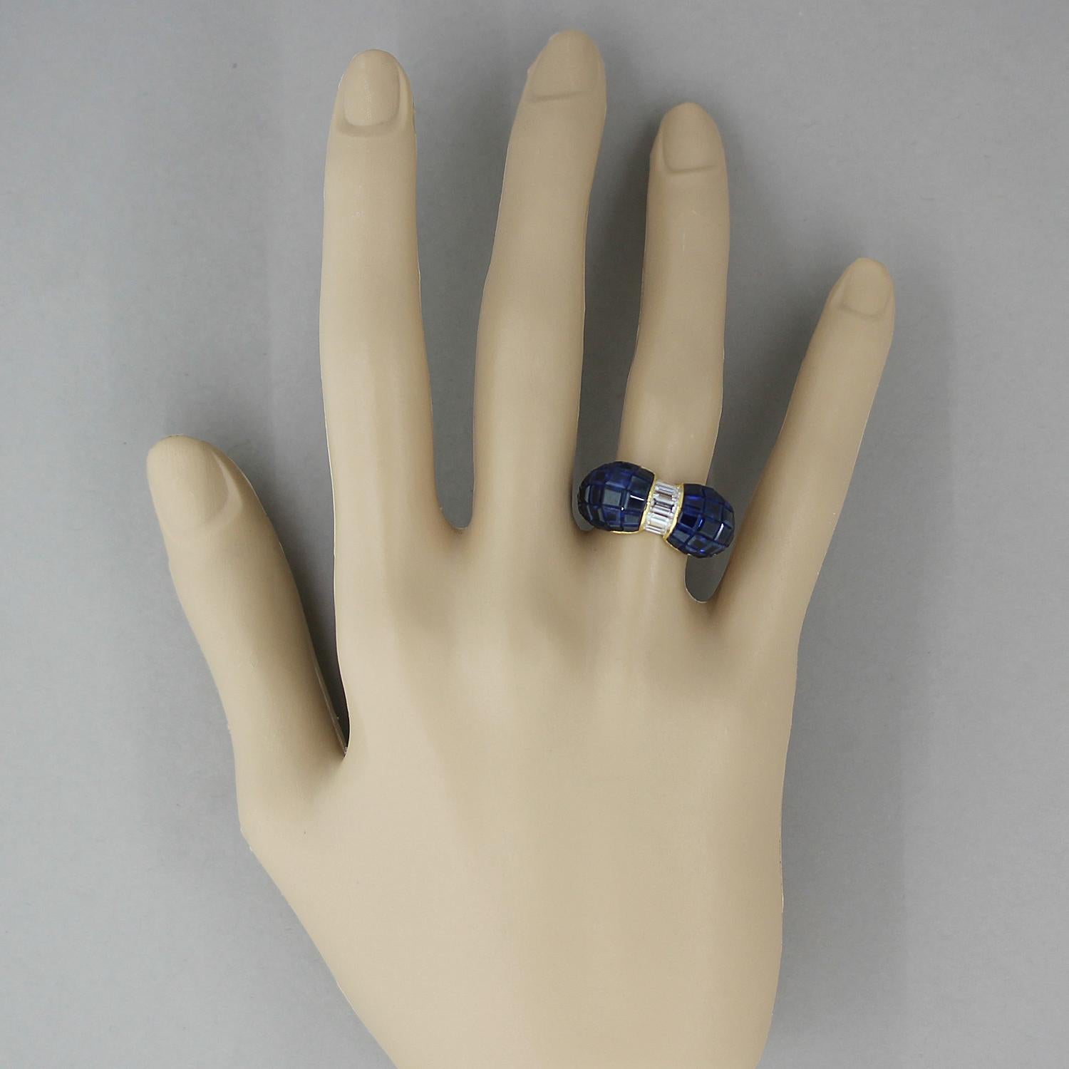 Blue Sapphire Diamond Gold Ring 2
