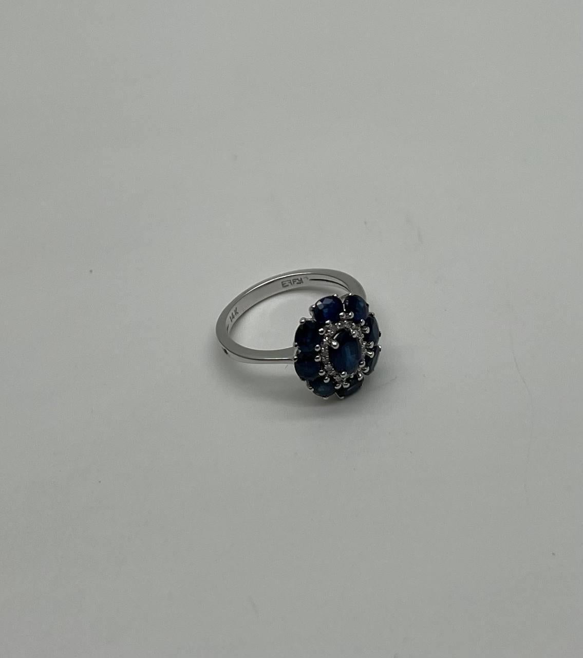 Elegant and Timeless.
Set with Deep Blue Oval-Cut Sapphires
Accented by a Halo of Sparkling Diamonds.
14K White Gold
0.10 CTW Diamonds
2.47 CTW Blue Sapphires