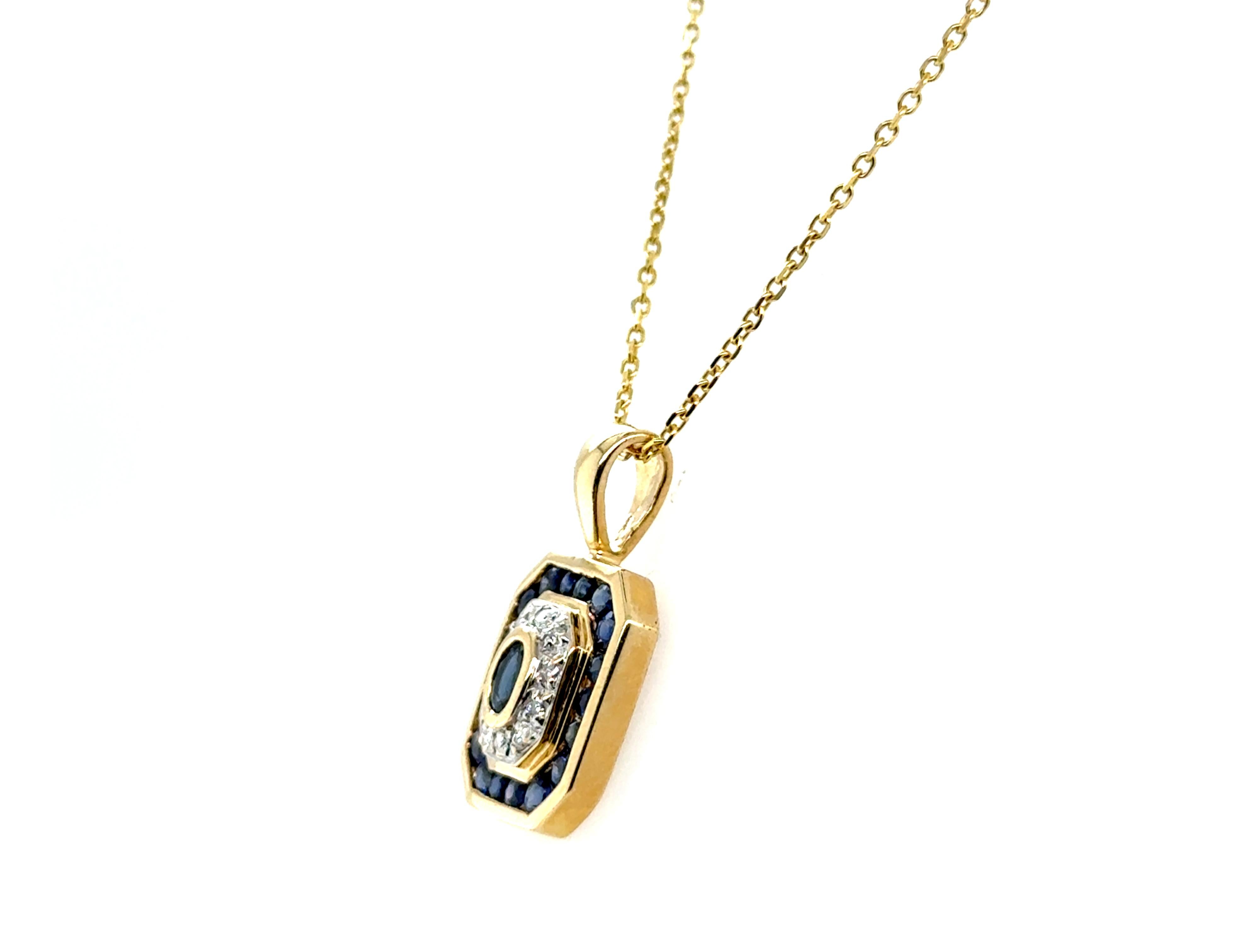 1.25ct Blue Sapphire Necklace Pendant 14K Yellow Gold


Featuring a Genuine Natural .25ct Oval Cut Blue Sapphire Center Gemstone

Center Sapphire is Surrounded by Diamonds

Whole Setting is Ringed by Round Cut Sapphires

Perfect for a Special