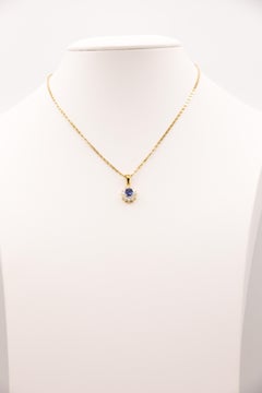 Blauer Saphir-Diamant-Anhänger