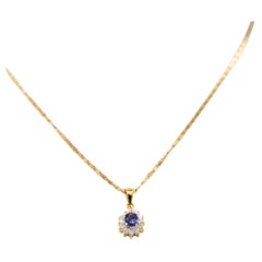 blue sapphire diamond pendant 