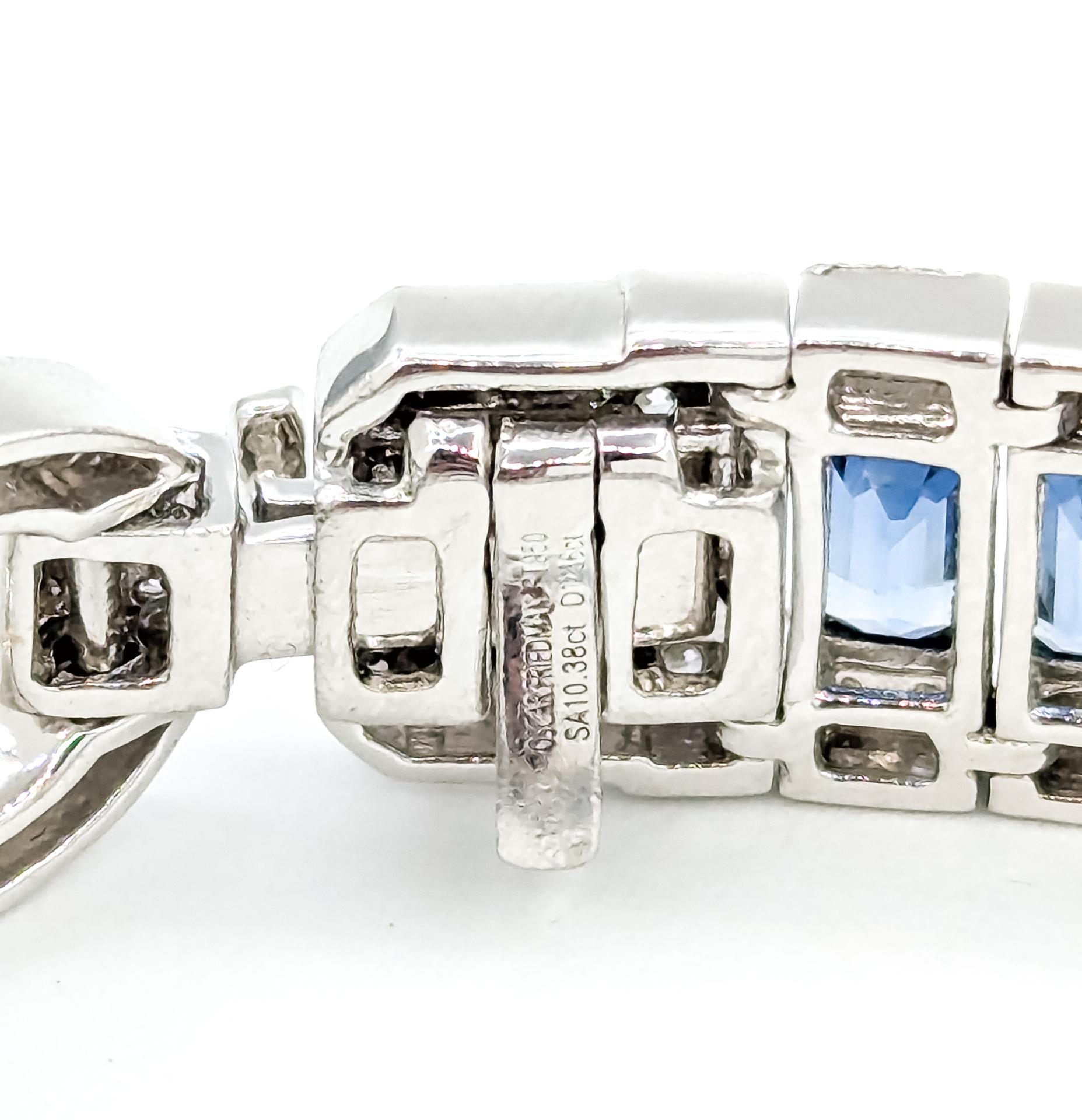 Bracelet à maillons en saphir bleu et diamant en platine en vente 4