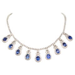 Saphir bleu Diamant Riviera Collier Design/One par Ella Gafter