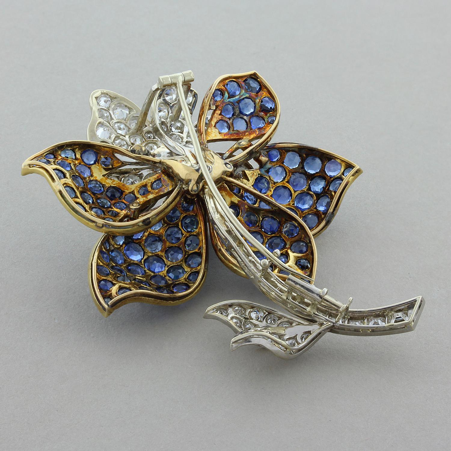 blue diamond brooch