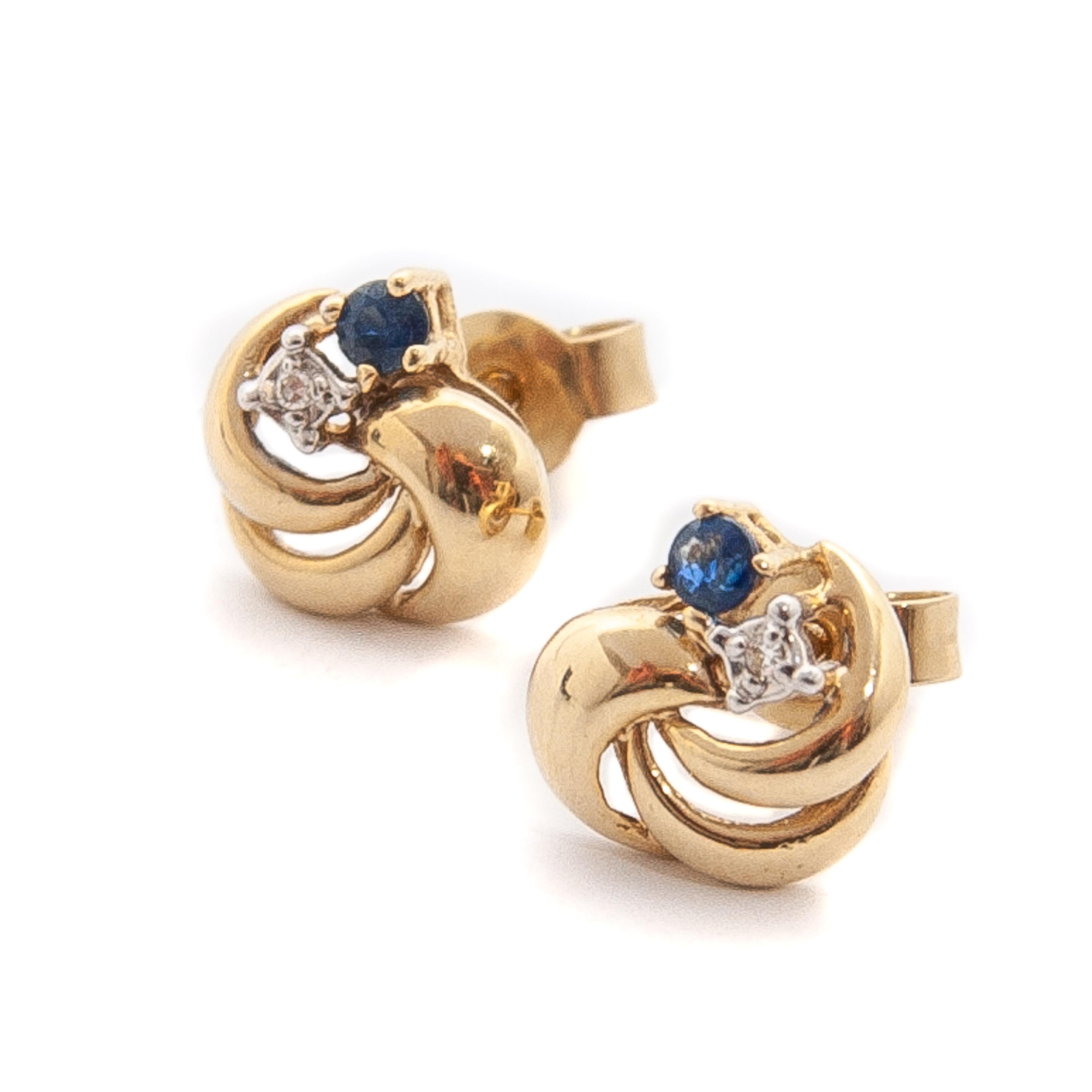 sapphire knot earrings